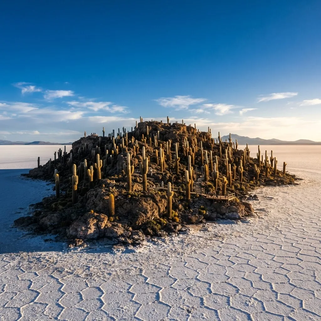 Giant cacti on Incahuasi Island