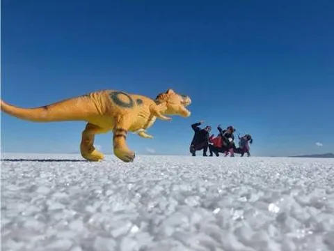 Perspective photography on the salt flats Perspective photography on the salt flats
